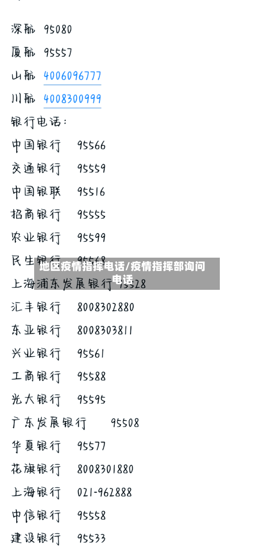 地区疫情指挥电话/疫情指挥部询问电话