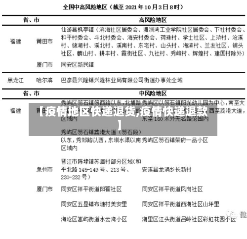 【疫情地区快递退货,疫情快递退款】-第2张图片
